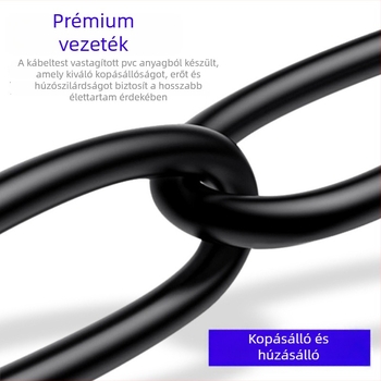 USB-C dupla árnyékolású adatkábel, 4 magos alumínium-magnézium vezető, zajellenállás, hosszabbító és töltőkábel