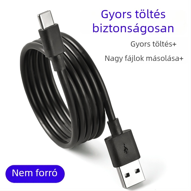 USB-C dupla árnyékolású adatkábel, 4 magos alumínium-magnézium vezető, zajellenállás, hosszabbító és töltőkábel