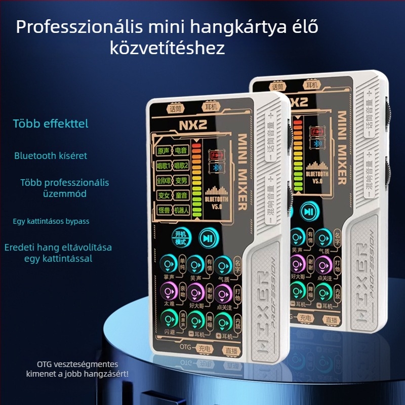 Nx2 Hordozható hangkártya élő közvetítéshez és karaokehoz, készlet telefonhoz és számítógéphez