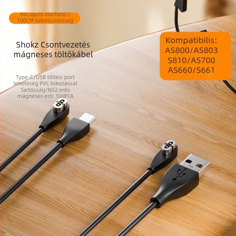 YX márkájú mágneses töltőkábel Shaoyin csontvezetéses fejhallgatóhoz AS800/S661