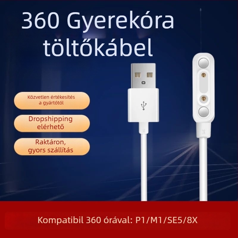 Mágneses USB töltési és adatkábel a 360 gyerekórához W910/M1 – Huixin