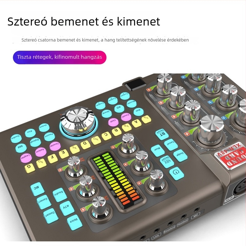 SK80 2-csatornás Bluetooth karaoke hangkártya mobilokra és PC-re – frekvenciatartomány 60 Hz–15 kHz, SNR ≥70 dB