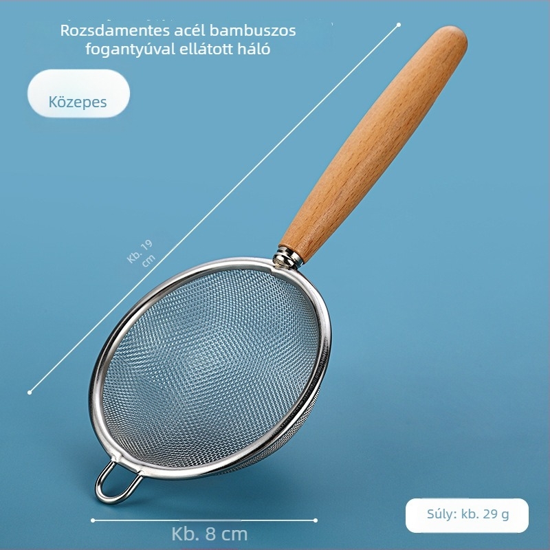 304 rozsdamentes acél hálós szűrő – konyhai többfunkciós szűrő, hőálló, csúszásmentes, dupla kampó