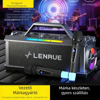 Kültéri karaoke Bluetooth hangszóró mikrofonnal, hosszú üzemidejű akkumulátor, három hangszórós rendszer, Bluetooth 5.3