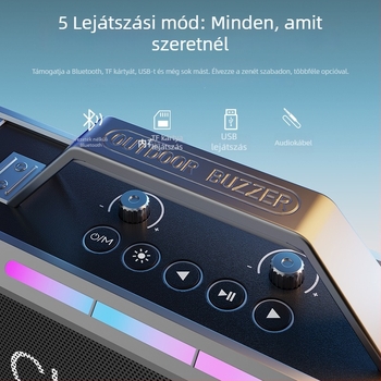 Kültéri karaoke Bluetooth hangszóró mikrofonnal, hosszú üzemidejű akkumulátor, három hangszórós rendszer, Bluetooth 5.3