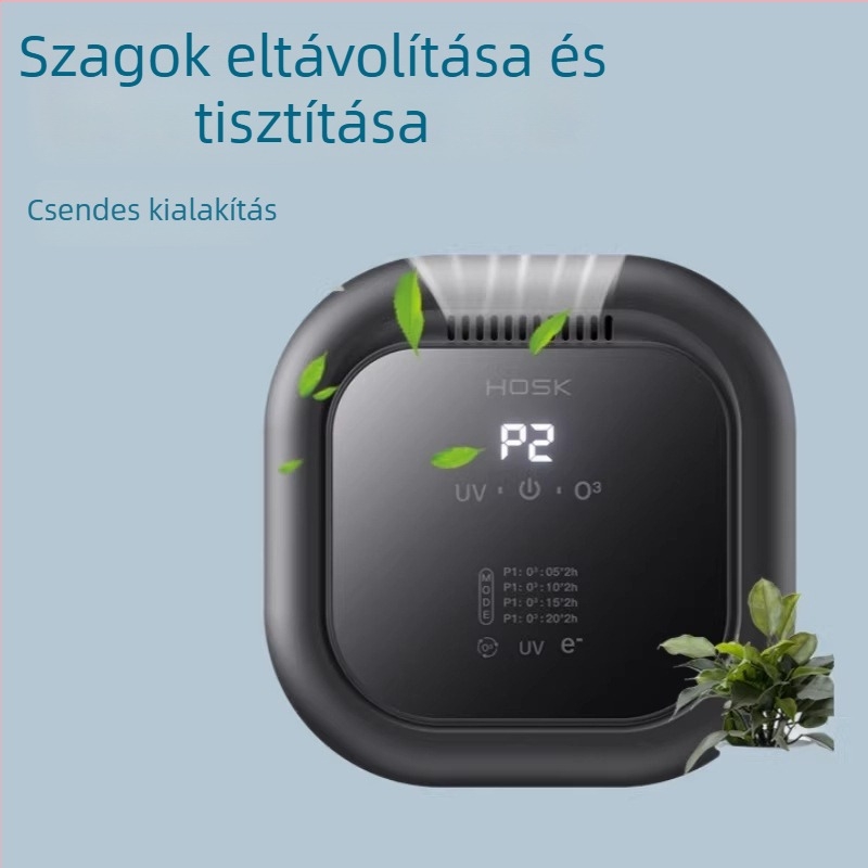 Otthoni légtisztító negatív ionokkal, UV-sugárzással és ozonnal, 50 m³/h, falra szerelhető