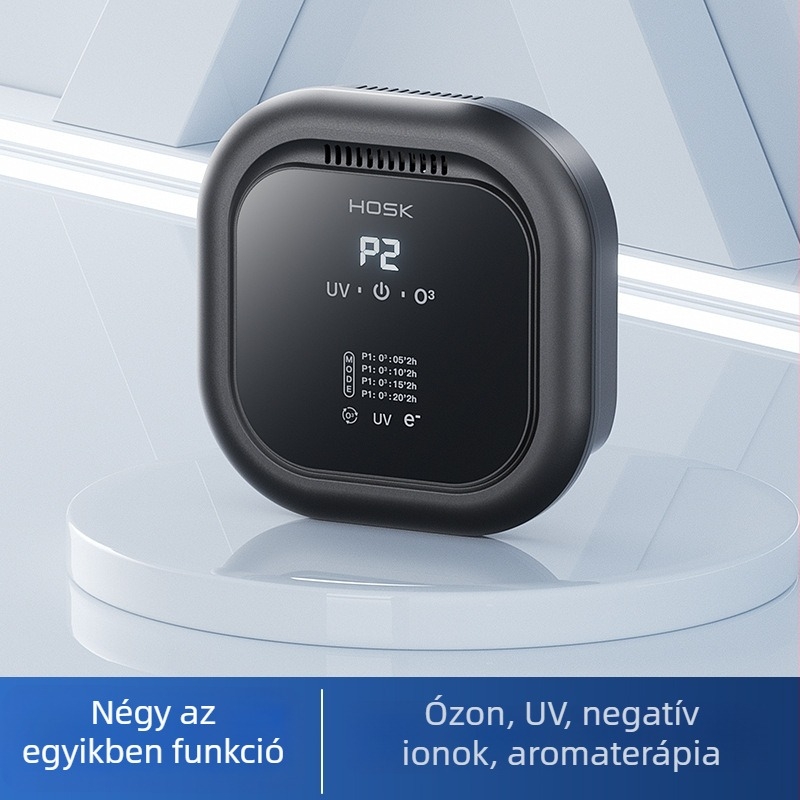 Otthoni légtisztító negatív ionokkal, UV-sugárzással és ozonnal, 50 m³/h, falra szerelhető