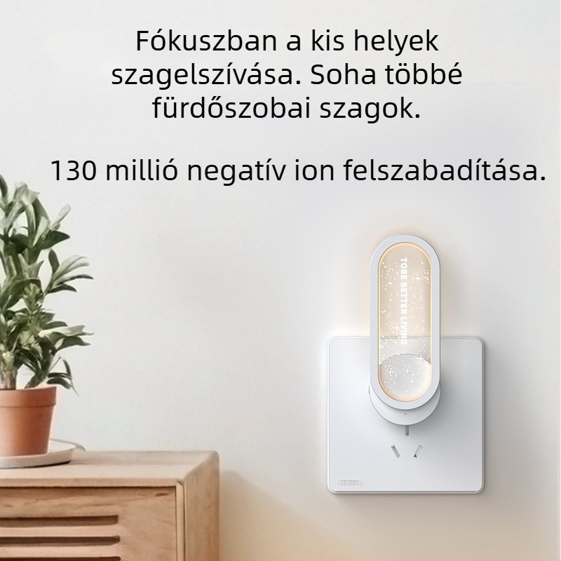 Fürdőszobai légtisztító negatív ionokkal, szagtalanítás és formaldehid eltávolítás, csendes üzemmód és csillagos hangulatvilágítás