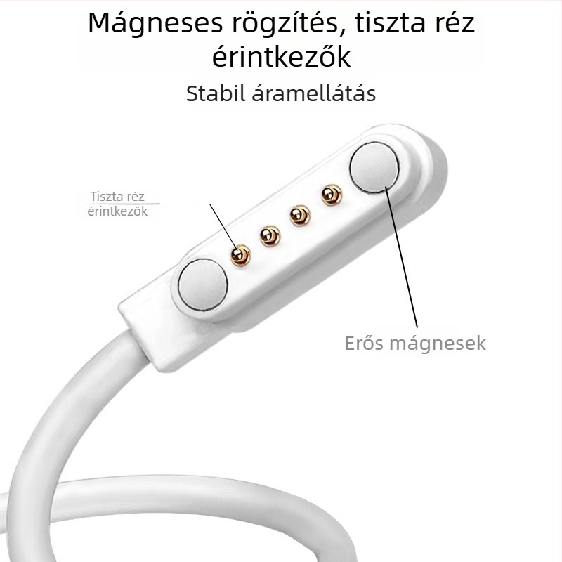 Okosóra mágneses töltőkábel, USB, 4 tű, 7,62 mm, adatvonal