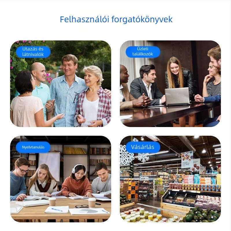 Hordozható intelligens beszédfordító Android OS-sel, Bluetooth, 10 m vezeték nélküli hatótávolság, 1500 mAh akkumulátor, érintőképernyő + fizikai gombok, Modell T18