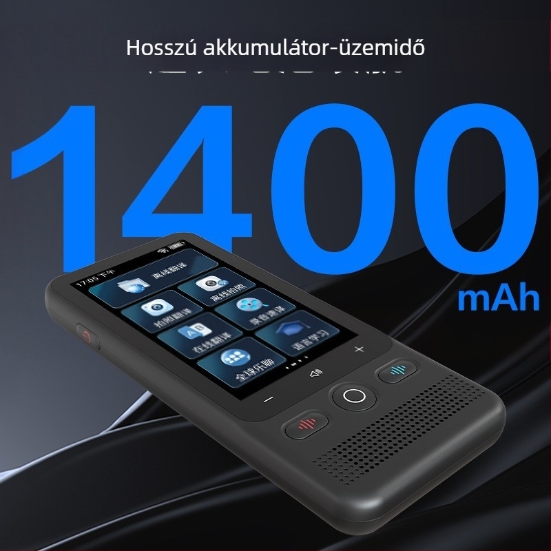 Hordozható intelligens beszédfordító Android OS-sel, Bluetooth, 10 m vezeték nélküli hatótávolság, 1500 mAh akkumulátor, érintőképernyő + fizikai gombok, Modell T18