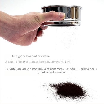 Kávé kalibráló szita, 20-es háló, 0,85 mm nyílás, rozsdamentes acél