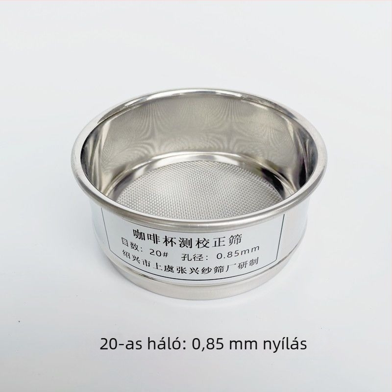 Kávé kalibráló szita, 20-es háló, 0,85 mm nyílás, rozsdamentes acél