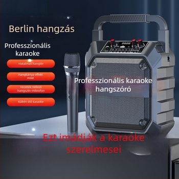 Karaoke Minden‑egyben hangszóró beépített akkumulátorral, vezeték nélküli töltés, IPX4 vízálló, 40Hz–20kHz, SNR ≥100dB