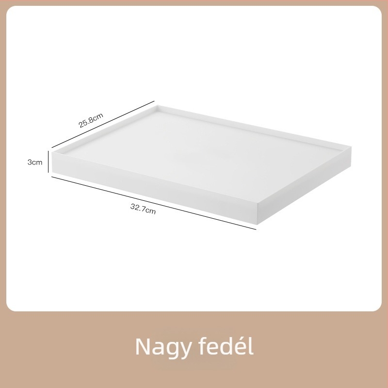 Japán-stílusú moduláris tároló doboz fedéllel és kerekekkel az asztal alatt, 15 L kapacitású, PS műanyagból, hordozható.