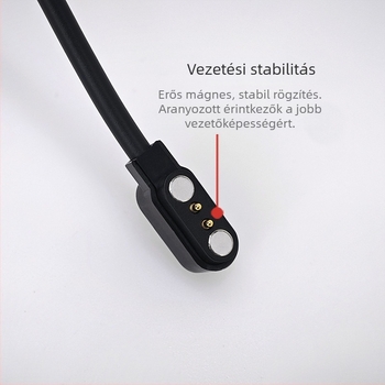 2-pontos mágneses USB töltőkábel okos szemüvegekhez, kettős kimenet, 2,54 mm érintkezési pitch