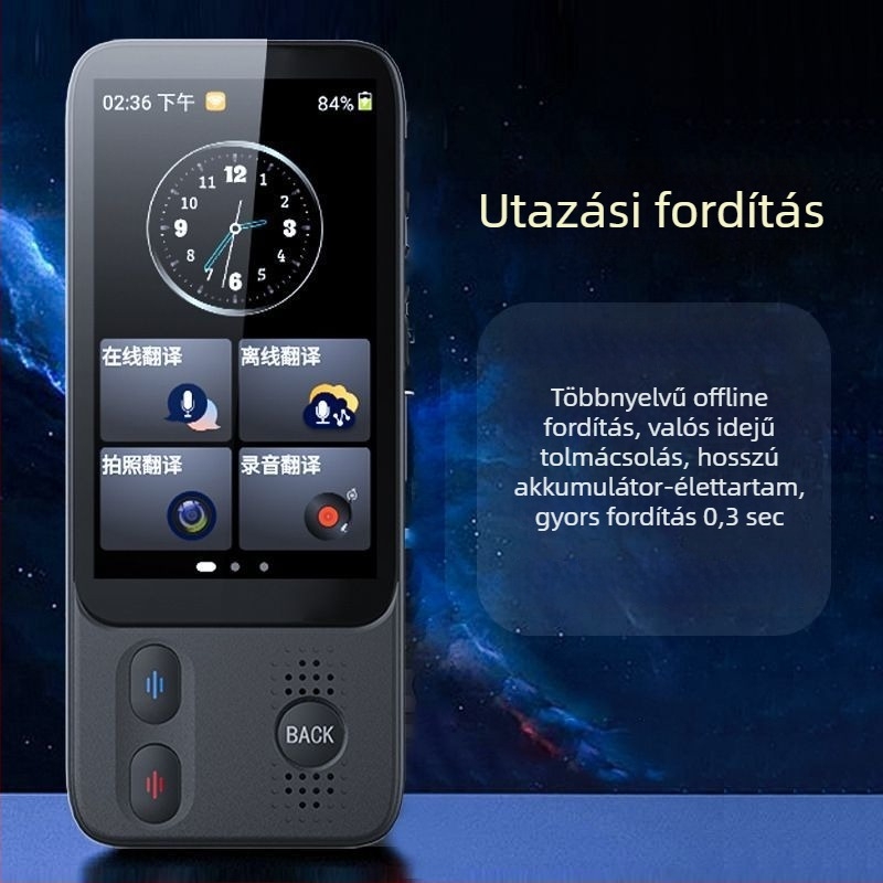 Offline intelligens fordítóeszköz egyidejű tolmácsolással, többnyelvű fordítás és fotófordítás, ABS test — ideális üzleti útakhoz