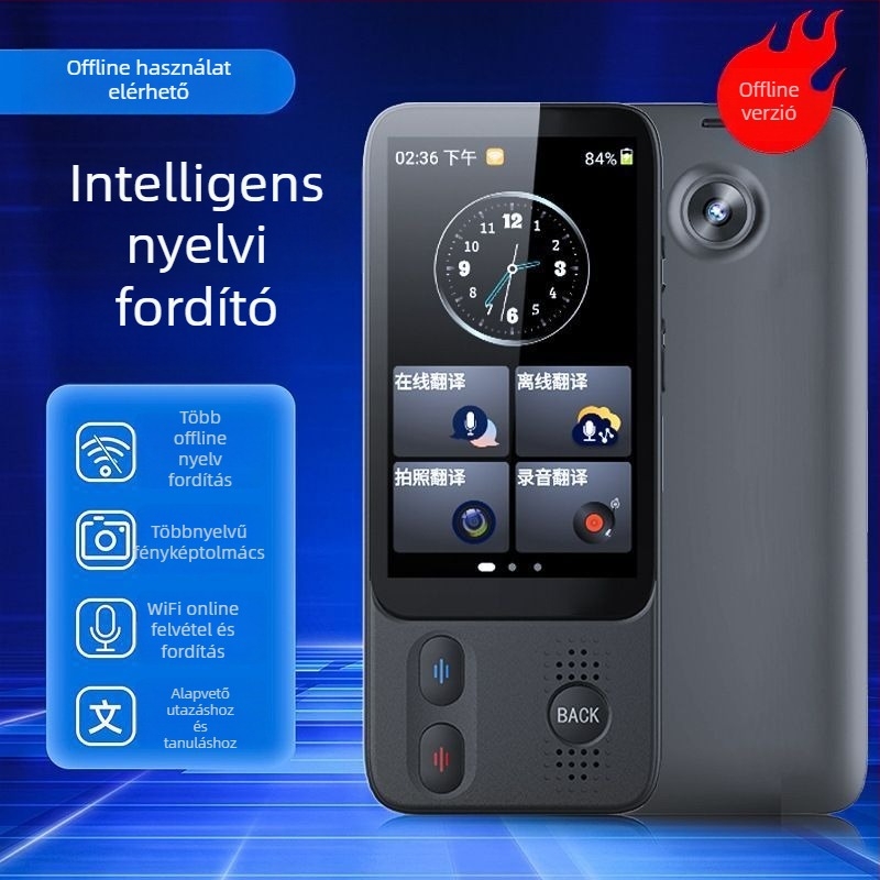 Offline intelligens fordítóeszköz egyidejű tolmácsolással, többnyelvű fordítás és fotófordítás, ABS test — ideális üzleti útakhoz