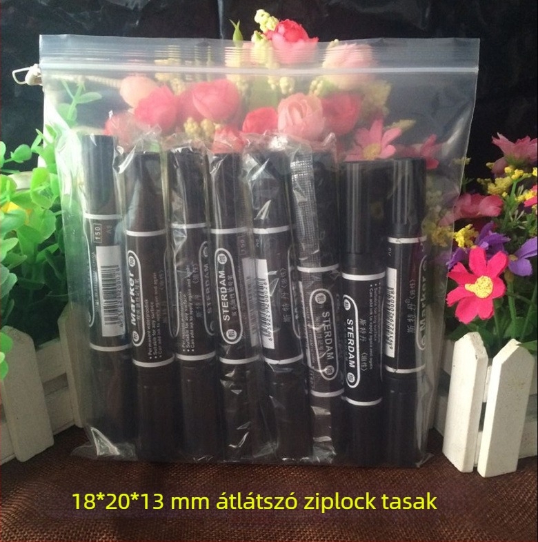 200 g teablokkhoz való átlátszó, vastagított PE zacskó, négyzet alakú, 18×20 cm, 100 db