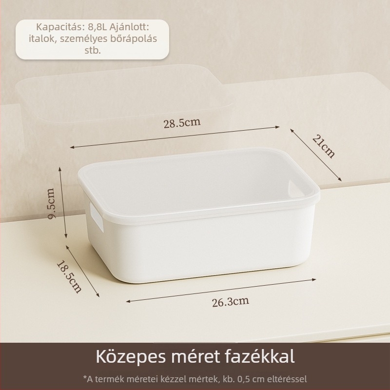 Irodai tároló doboz fiókokkal, 20–30 L kapacitású, PP műanyag, porálló, kézben vihető