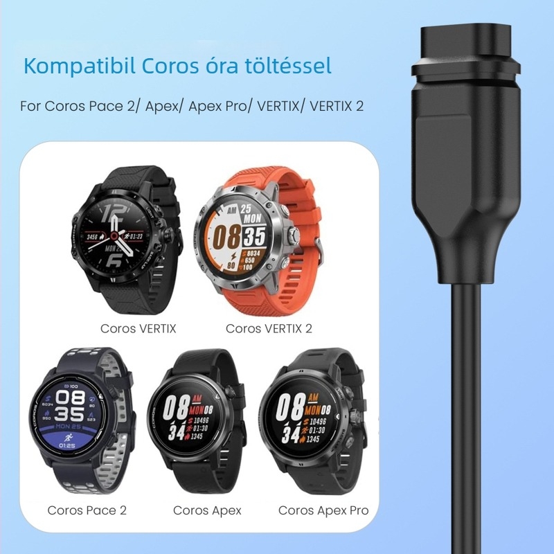 Okosóra töltőadatkábel USB-hez, CZXE márka, kompatibilis Gao Chi Pace 2, COROS APEXpro, APEX42, VERTIX