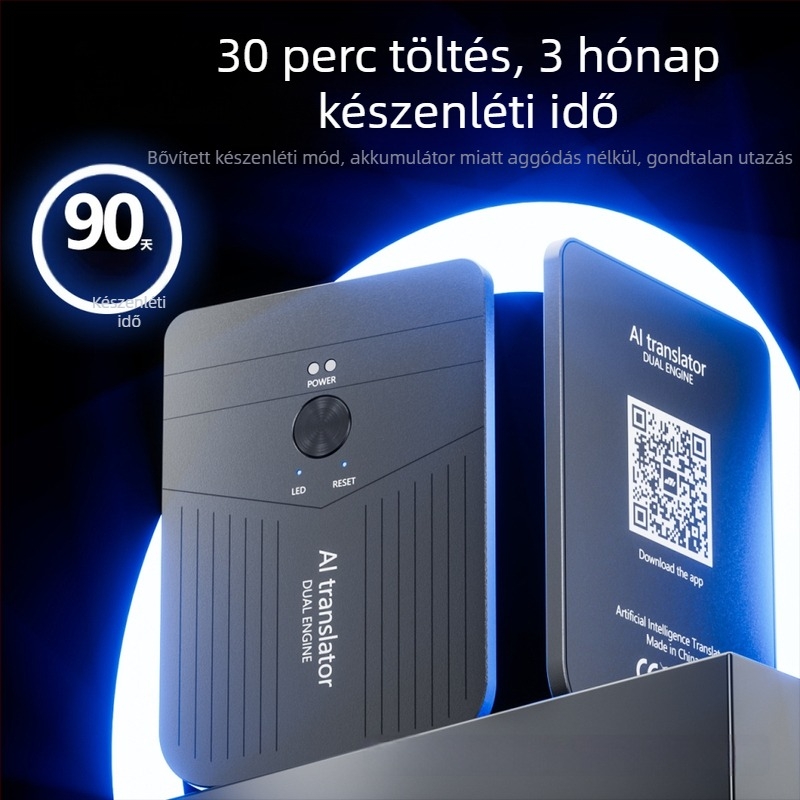Mobil fordító, offline valós idejű fordítás és szimultán tolmácsolás, Bluetooth-kapcsolatú alkalmazás, PC+alumínium ötvözet burkolat