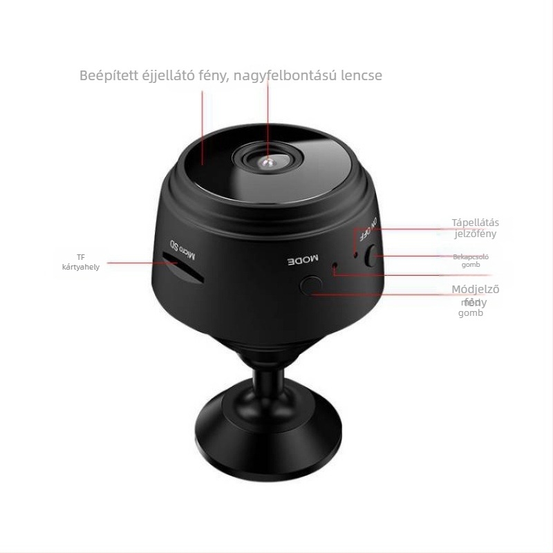 A9 HD Wi‑Fi beltéri megfigyelő kamera éjjellátással, 1080p, 3.6 mm objektív, távoli megtekintés
