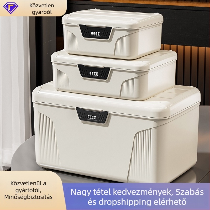 Zárható ABS jelszó tároló doboz, 10–20 L kapacitás, por- és nedvességálló, szerelés nélkül