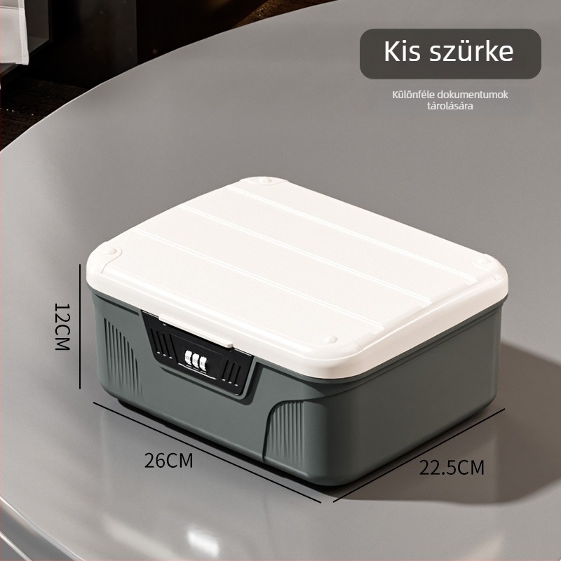 Zárható ABS jelszó tároló doboz, 10–20 L kapacitás, por- és nedvességálló, szerelés nélkül