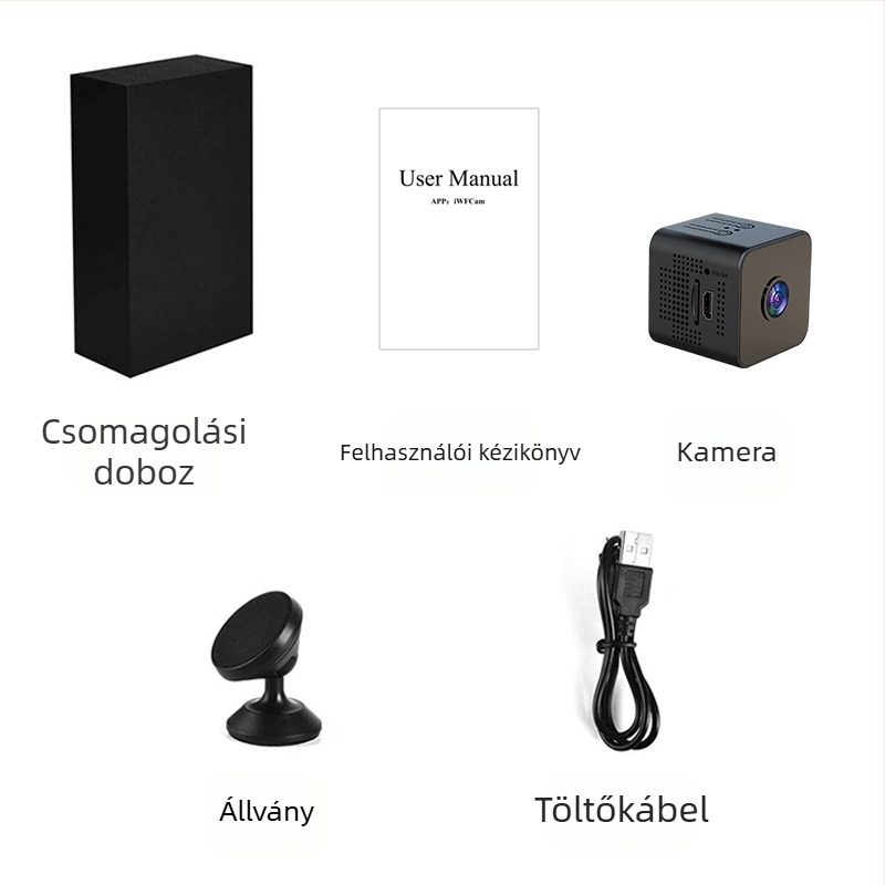 X1 1080p biztonsági kamera TF-kártya-tárolással, 90 perces akkumulátorral, videó- és fénykép rögzítés