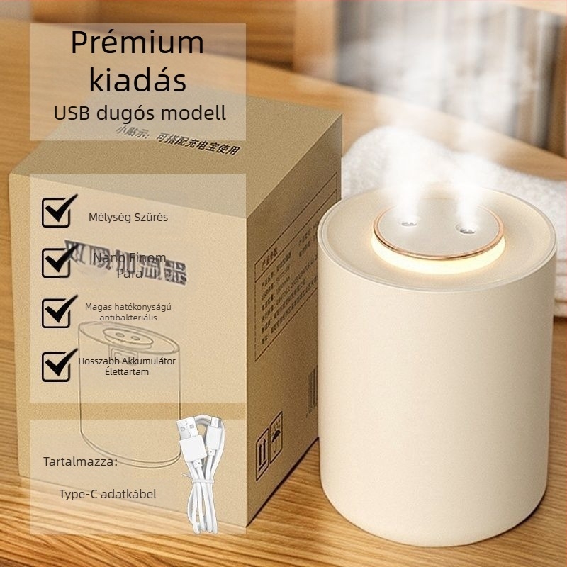 Asztali párásító, tölthető, 3 párásító kimenet, 10 literes tartály, rozsdamentes acél burkolat, negatív ionok