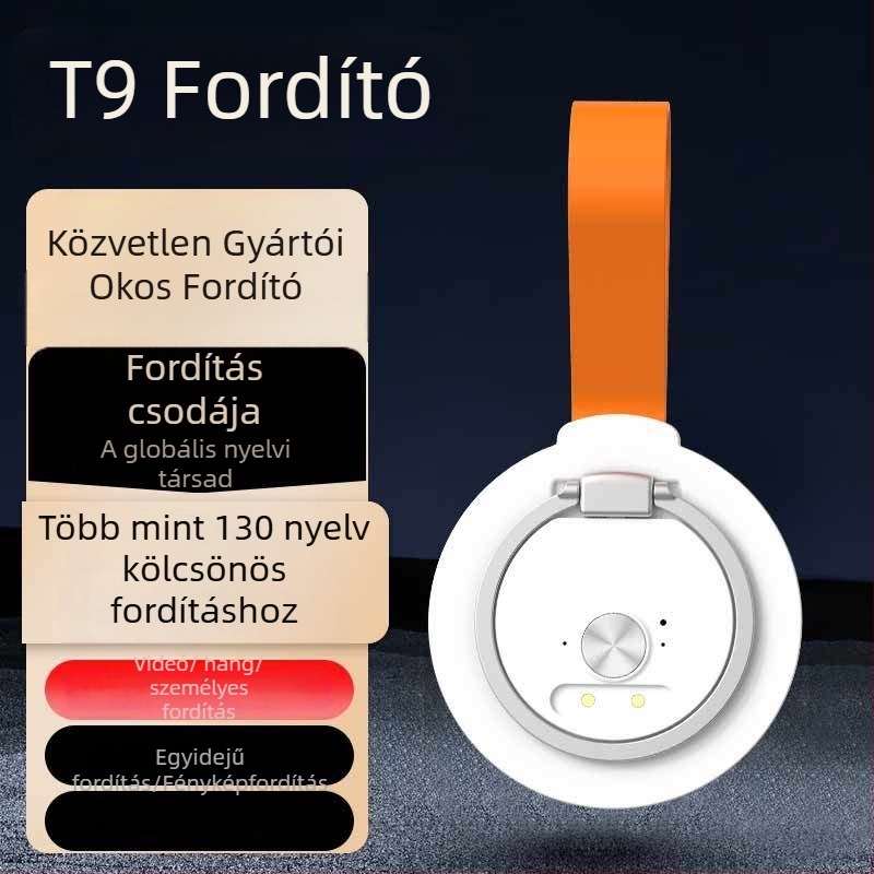 T9 intelligens Bluetoothos nyelvi fordító – ötvözet test, 30 g, 5–10 m hatótávolság