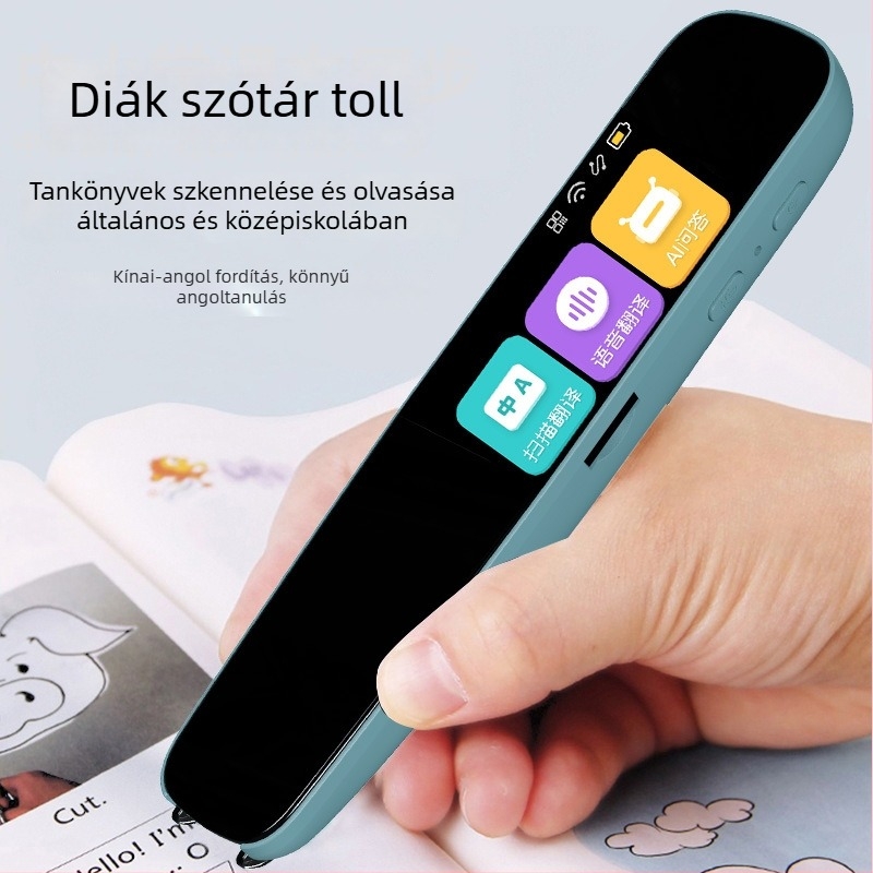 Skennelő szótár toll, A3 modell, ABS ház, újratölthető lítium-ion akkumulátor, 3W hangszóró, fejhallgató-kompatibilis