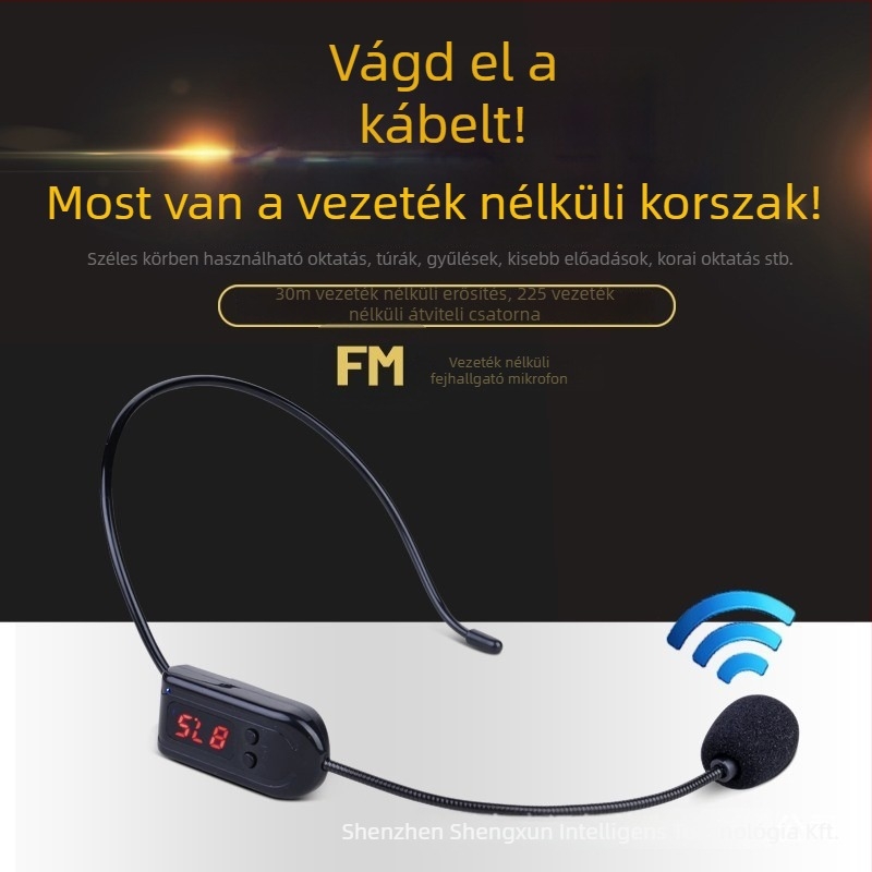 Vezeték nélküli fejhallgató mikrofon F08 beépített 1200-2000 mAh akkumulátorral, frekvenciasáv 60 Hz–15 kHz, SNR ≥75 dB, üzemidő 8–12 óra
