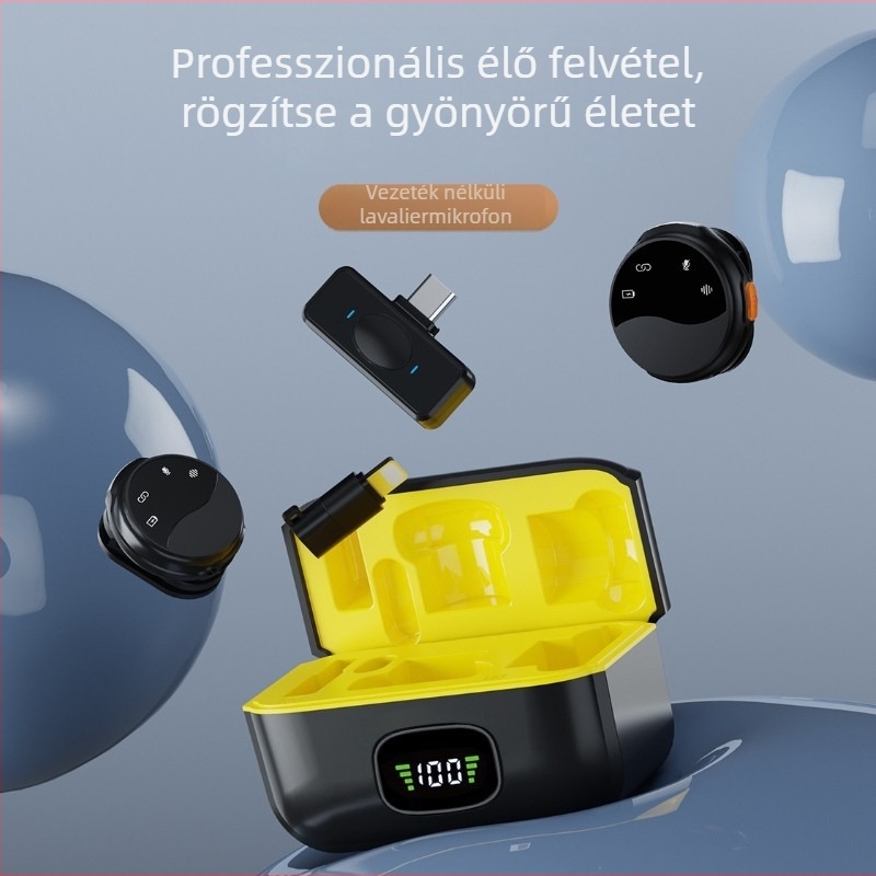 Q80 vezetékes lavalier mikrofon mágneses klippel — Condenser/Dinamikus, 100 Hz–20 kHz, SNR ≥70 dB, beépített 100–300 mAh akkumulátor, 3–6 h, plug-in kamerákhoz és interjúkhoz
