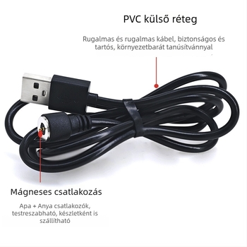 10 mm mágneses töltőkábel pogo-pin csatlakozókkal, férfi és női, okoseszközökhöz