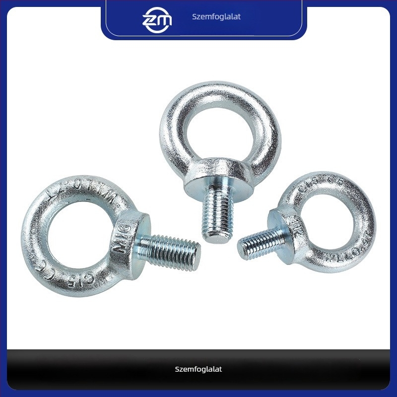 Hosszított galvanizált emelő szemcsavar, szénacél GB825, 4.8 osztály