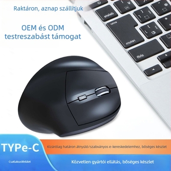 Ergonomikus vezeték nélküli függőleges egér Bluetooth-kapcsolattal, csendes gombokkal, 2.4G/Bluetooth kettős csatlakozás, 7 gomb, 1600 DPI, USB vevő mellékelve