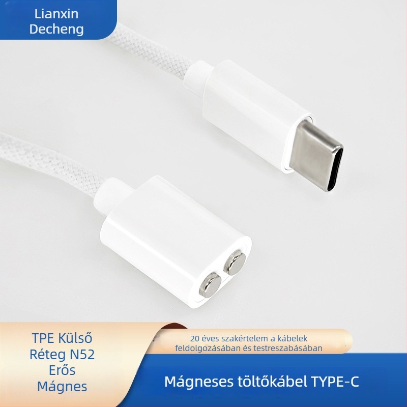 Személyre szabott Type-C mágneses töltőkábel N52 erős mágnessel