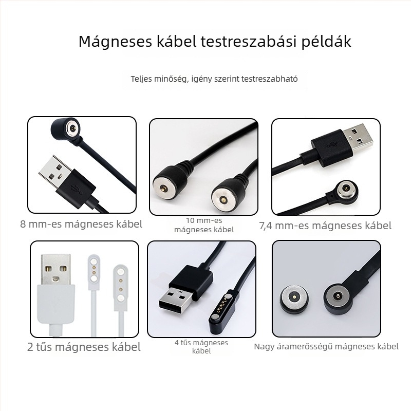 Személyre szabott Type-C mágneses töltőkábel N52 erős mágnessel