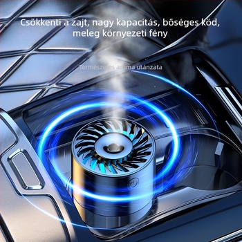 S10 autóba szerelt párásító és levegőtisztító illatosító difúzor — víztartály 0,5–1 L, USB/autós tápegység, több mint 3 párásító kimenet, zaj 36 dB alatt, teljesítmény 5 W