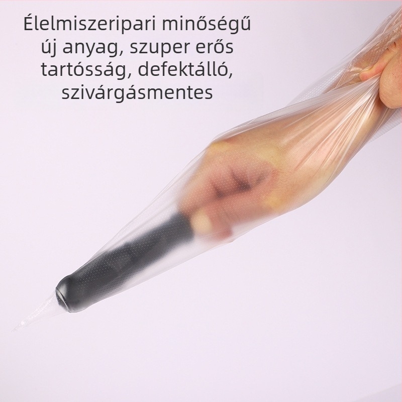 Vastagított élelmiszer-minőségű egyszer használatos tortadíszítő zsák bébiételekhez és sütéshez; háromszög alakú krém- és glazúrnyomó zsák