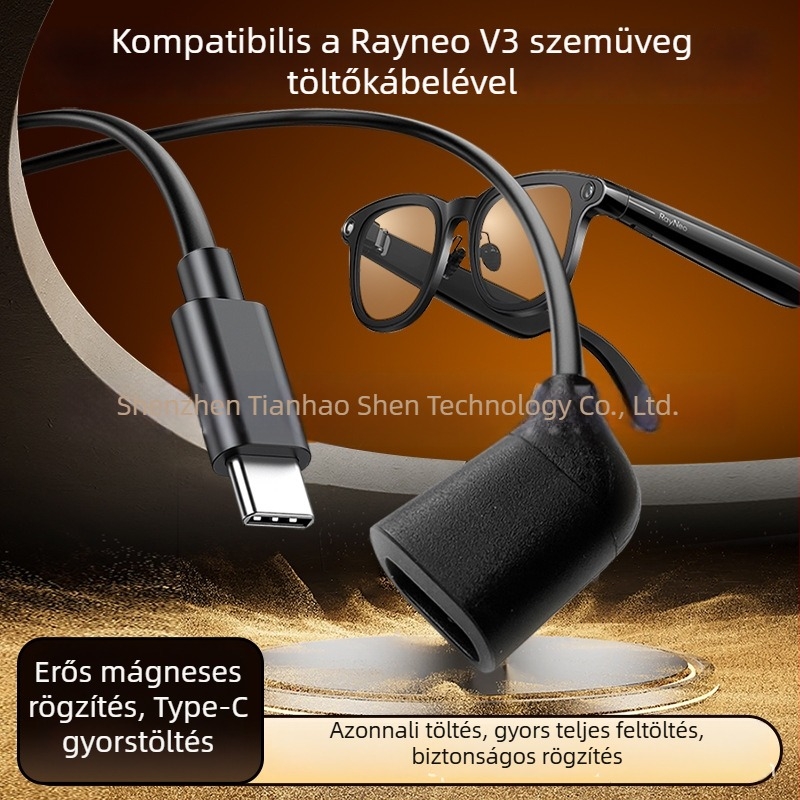 Rayneo Thunderbird okos szemüveg V3 Slim és Conan AI szemüvegekhez töltőkábel és mágneses töltő