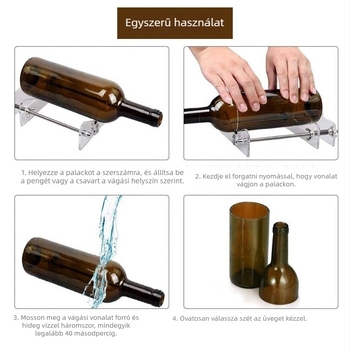 Görgő típusú üvegpalack-vágó akril görgővel otthoni DIY borospalack-projektekhez