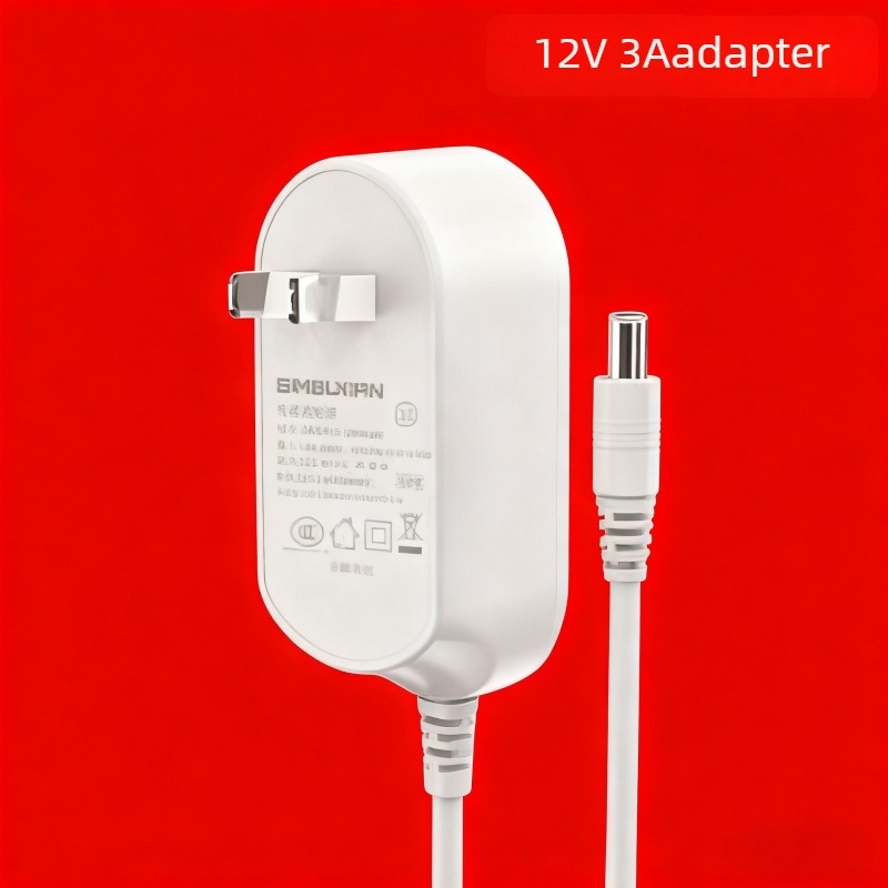 Tápegység adapter 12V 2A, bemenet 100-240V, DC csatlakozó 5,5×2,5 mm, kábel 1,5 m, 90° szög, 3C tanúsított