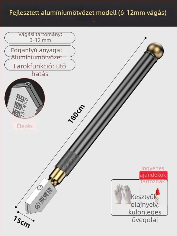 Gyémántcsúcsú üvegvágó kés vastag üveghez – háztartási eszköz üveg- és kerámia csempe vágásához, gravírozáshoz