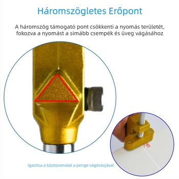 Görgős üvegvágó készlet – kézben tartható, üveglapokra, vágó, elválasztó és nyitó