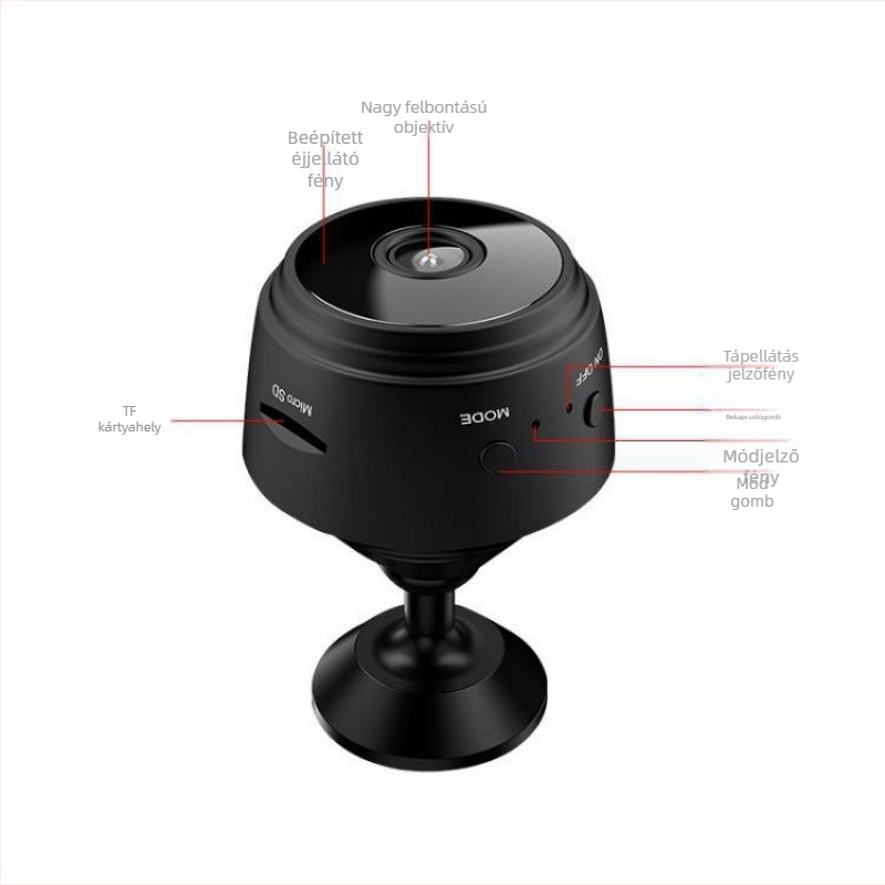 HD WiFi Kamera A9 — Vezeték nélküli megfigyelés, 1080p éjszakai látás, beltéri távfigyelés