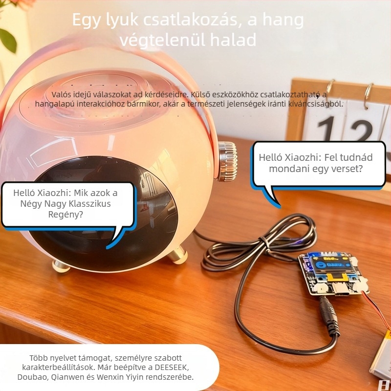AI hangalapú beszélgető robot — ESP32-C3 modul, Modell C3, külső fejhallgató csatlakozó, 10 m vezeték nélküli hatótáv, kapcsolt üzemmód, OEM feldolgozás