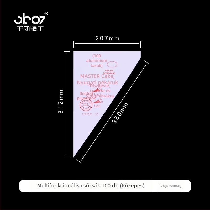 Dekoráló tasak EVA, élelmiszer-biztonságú, 100 db/csomag, DIY díszítéshez, babaételek és tejszín krém használatra — Qiantuan Seiko